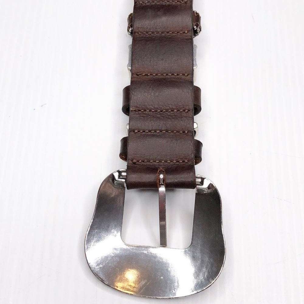 Western Rhinestone Leather Belt - Picture 6 of 7